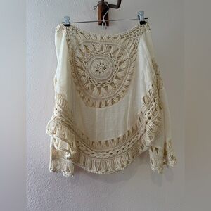 Cupshe Cream Crochet Fringe Top